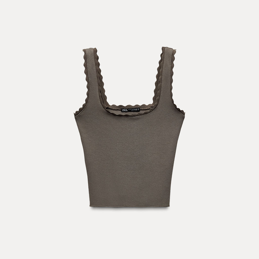 Moudda ZARA - Haut bretelles tricot ondulé extensible - Tunisie 2