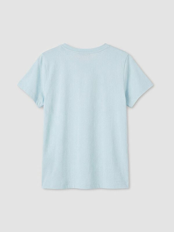 Moudda LC Waikiki - Body imprimé manches courtes en jersey pour Femme couleur Bleu clair - Tunisie 2
