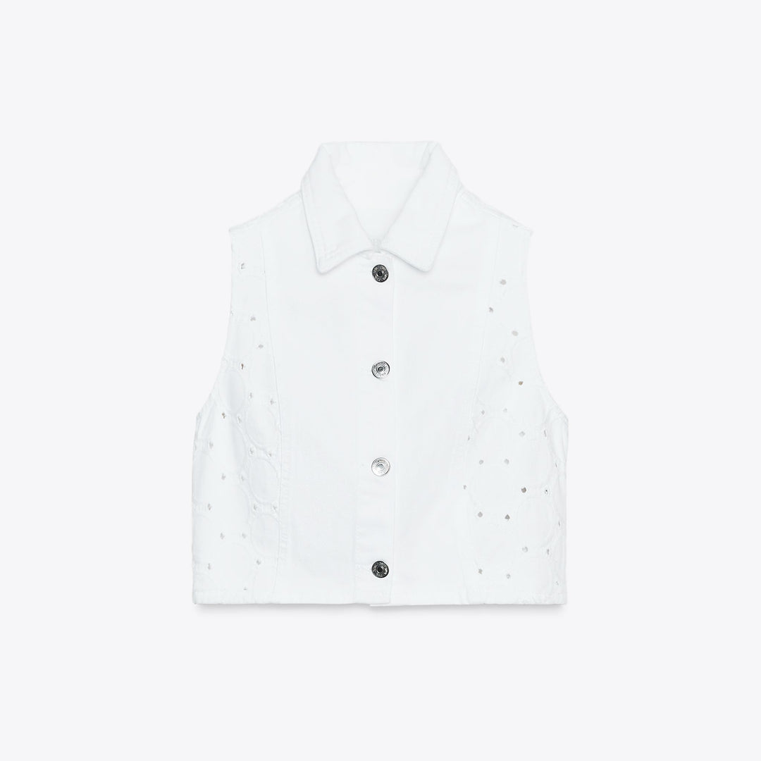 Moudda ZARA - Gilet Denim - Broderie Suisse - Tunisie 1