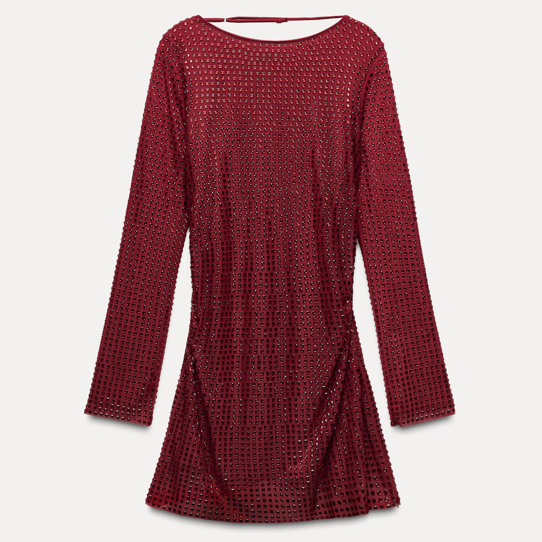 Moudda ZARA - Robe courte en mesh, strass, manches longues - Tunisie 2