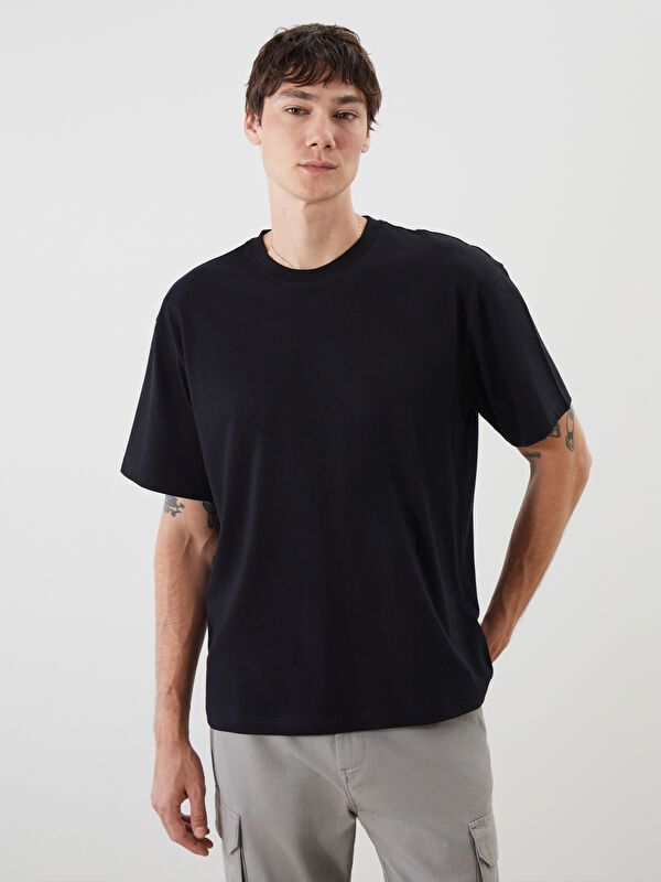 Moudda LC Waikiki - T-shirt jersey basique manches courtes Homme Noir - Tunisie 1