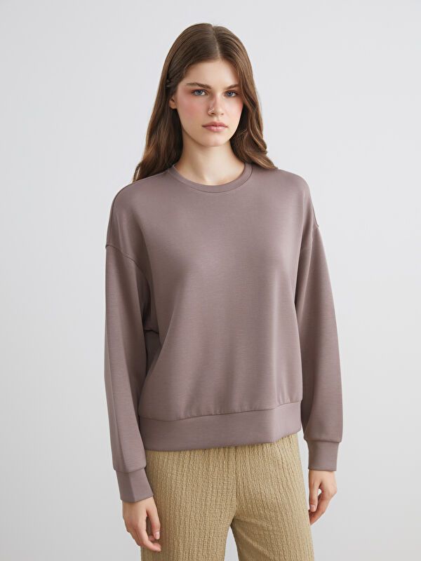 Moudda LC Waikiki - Sweatshirt en jersey Femme Brun - Tunisie 1