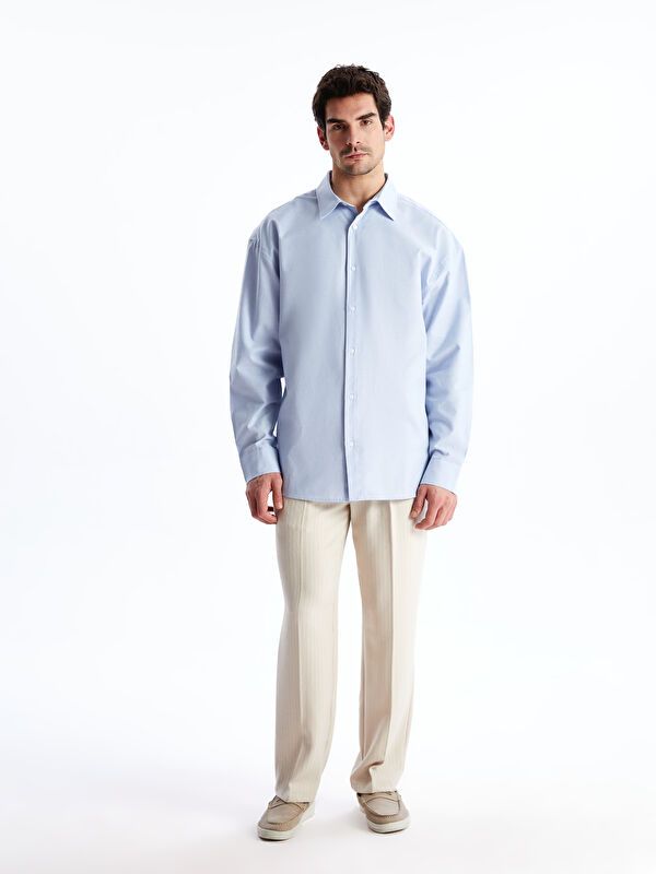 Moudda LC Waikiki - Chemise tissée manches longues Homme Bleu - Tunisie 2