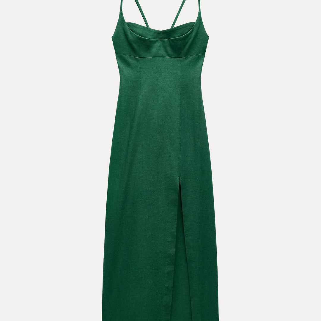 Moudda ZARA - Robe mi-longue en lin/viscose fines bretelles - Tunisie 2