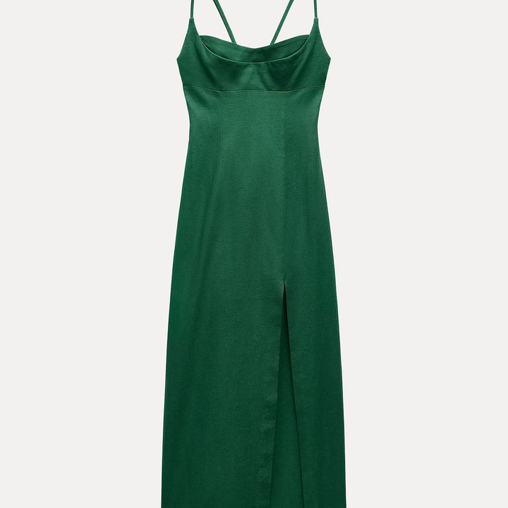 Moudda ZARA - Robe mi-longue en lin/viscose fines bretelles - Tunisie 2