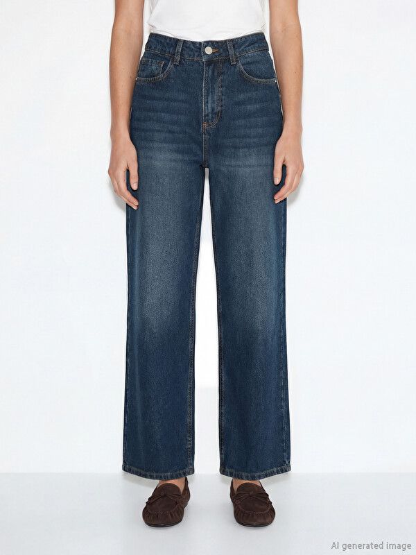 Moudda LC Waikiki - Jean basique en denim pour Femme couleur Teinte Bleu indigo moyenne - Tunisie 2