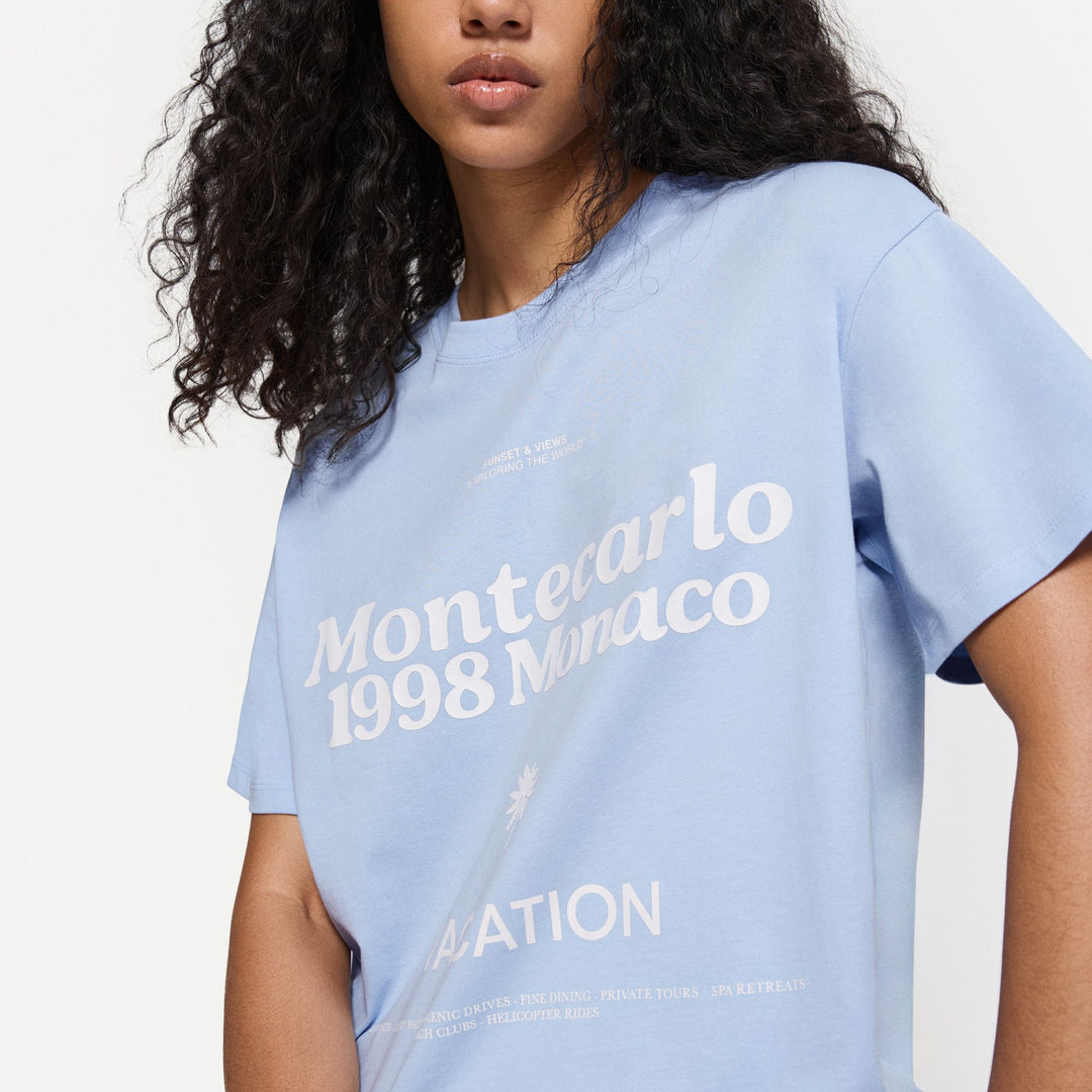 Moudda BERSHKA - T-Shirt - Imprimé LA/Montecarlo/Venice - Tunisie 3