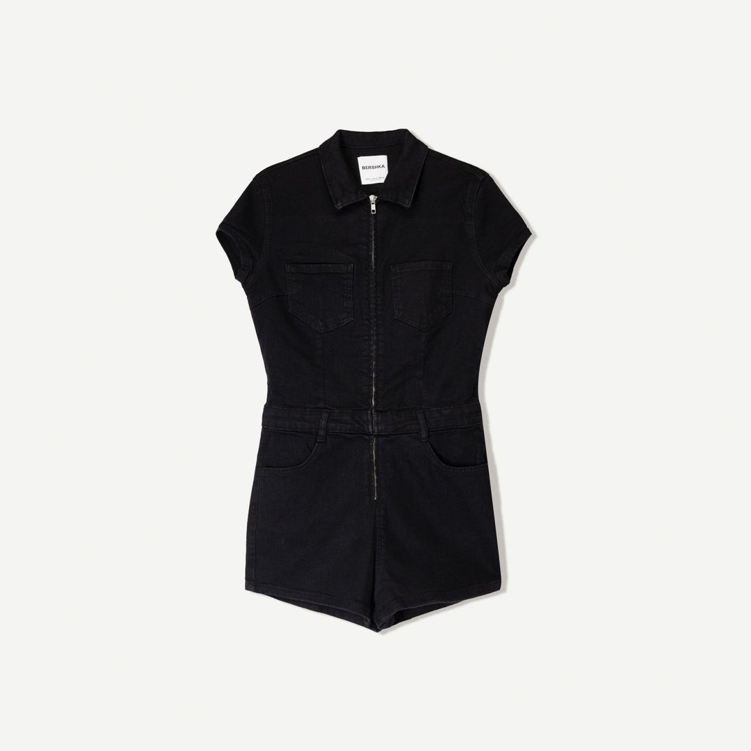 Moudda BERSHKA - Combinaison Denim Courte - Noir - Tunisie 1