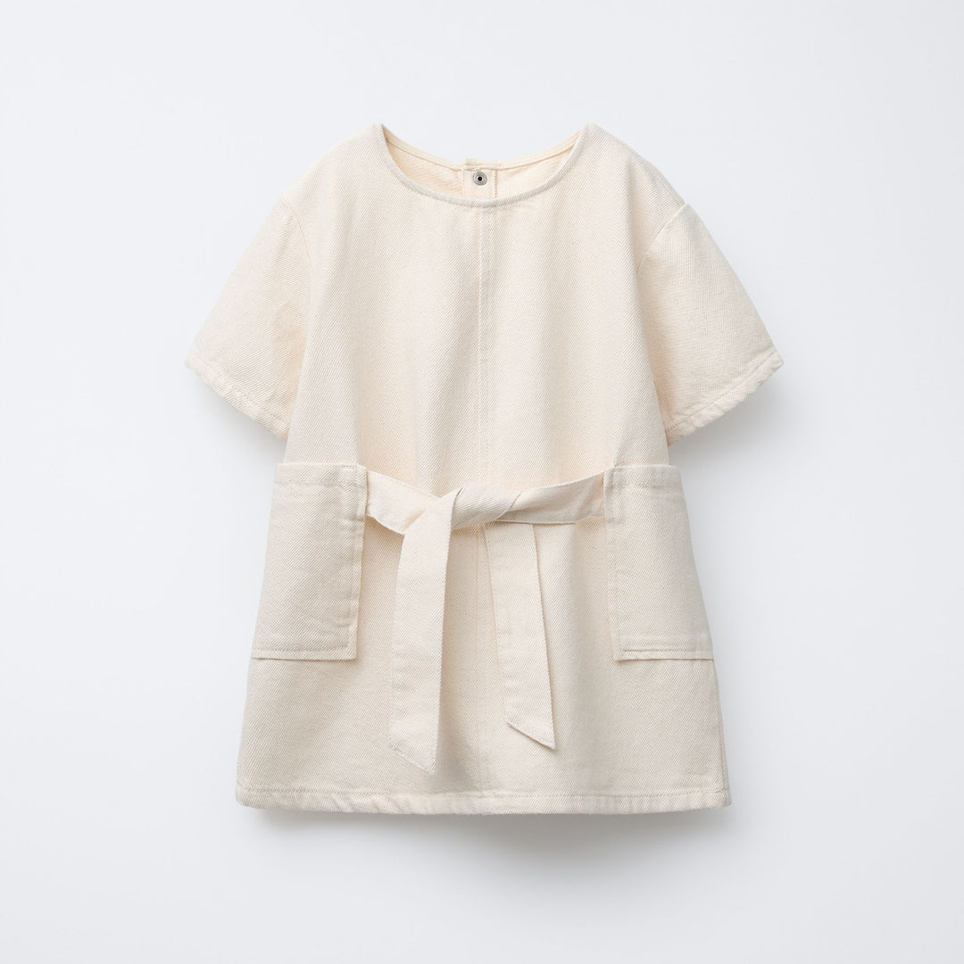 Moudda ZARA - Robe Enfant Nœud - Capsule Serge Écru & Orange - Tunisie 1