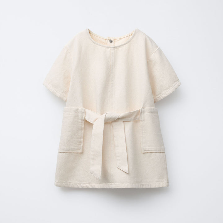 Moudda ZARA - Robe Enfant Nœud - Capsule Serge Écru & Orange - Tunisie 1