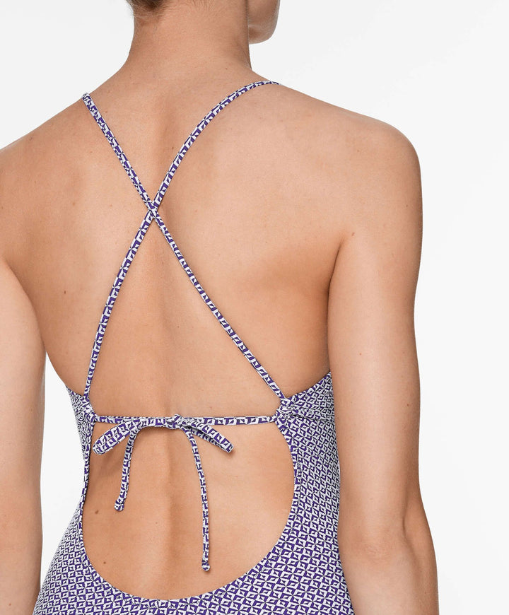 Moudda Oysho - Maillot de Bain Triangle Mousse Extra Jacquard Petits Carrés - Tunisie 3