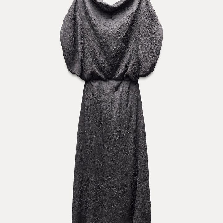 Moudda ZARA - Robe Midi Décolleté Drapé Épaules Tombantes - Tunisie 2