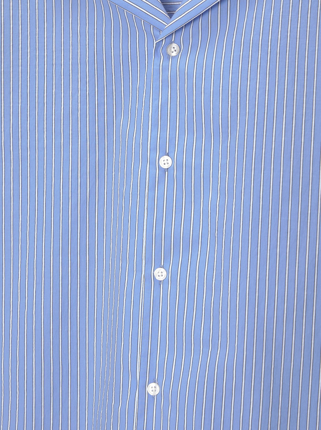 Moudda PULL & BEAR - Chemise Demi-Manches Crop Popeline Rayures Bleu Ciel - Tunisie 1