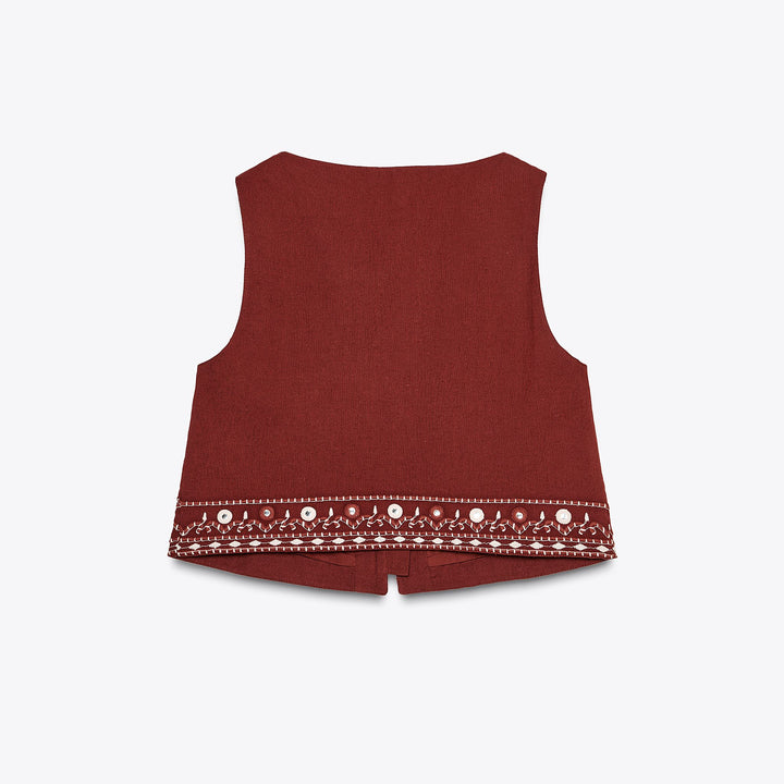 Moudda ZARA - Top Gilet - Broderie & Miroirs - Tunisie 2