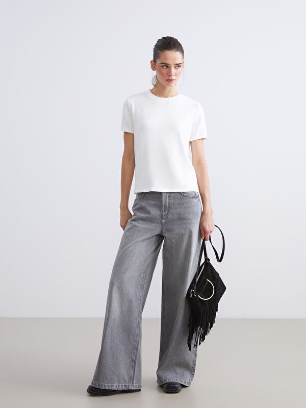 Moudda LC Waikiki - Pantalon jean tissé basique Femme Rodéo grey - Tunisie 1