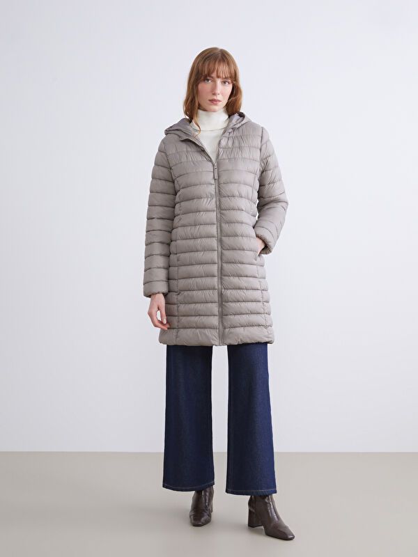 Moudda LC Waikiki - Manteau matelassé en nylon Femme Brun clair - Tunisie 2