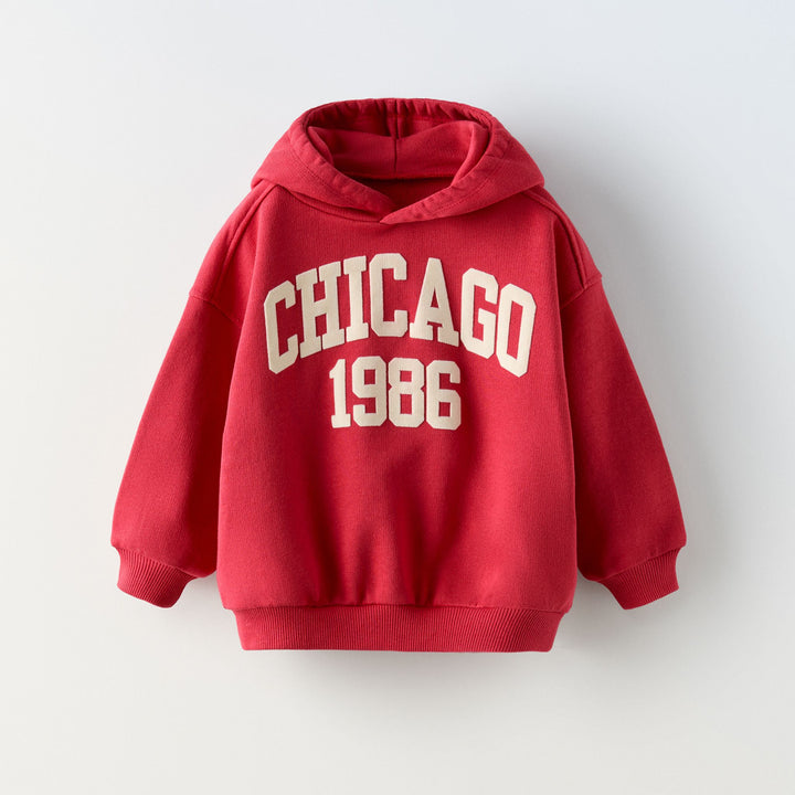 Moudda ZARA - Sweat à capuche enfant, imprimé Chicago varsity - Tunisie 1