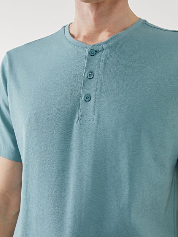 Moudda LC Waikiki - Ensemble pyjama en jersey à manches courtes et bas longs pour Hommes - Tunisie 3