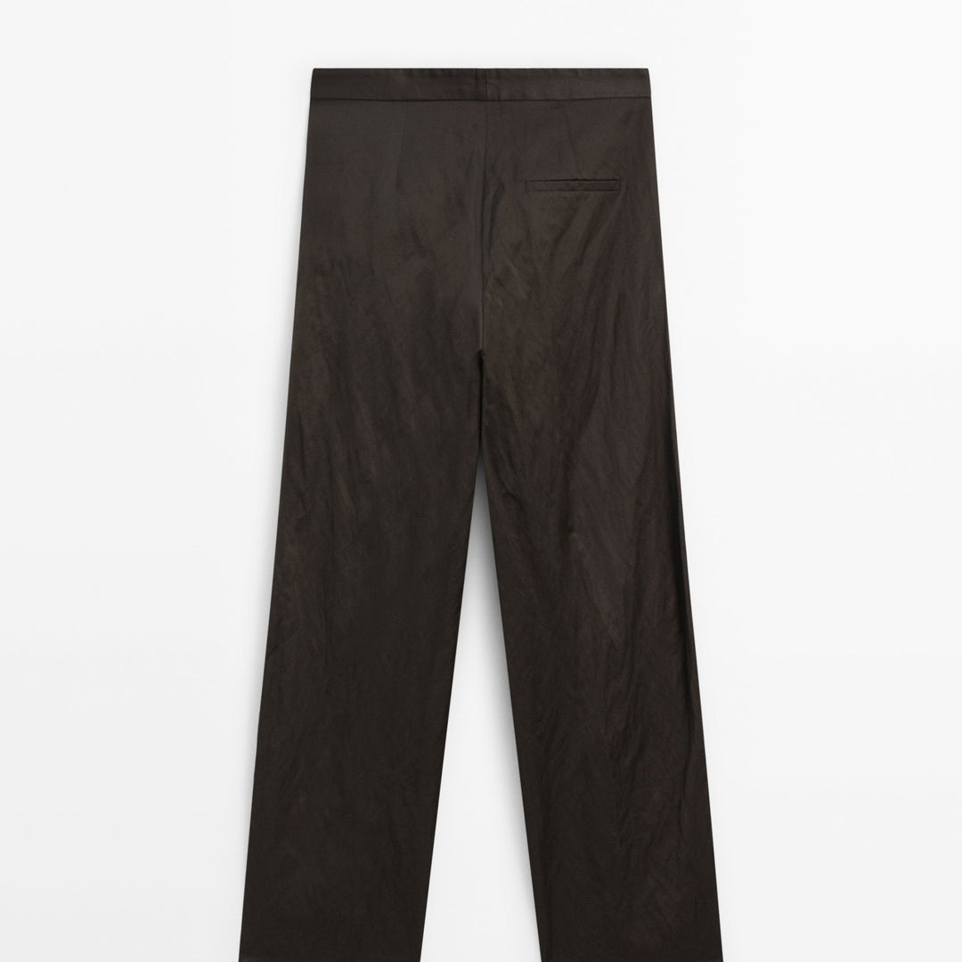 Moudda Massimo Dutti - Pantalon tonneau satiné froissé - Tunisie 5