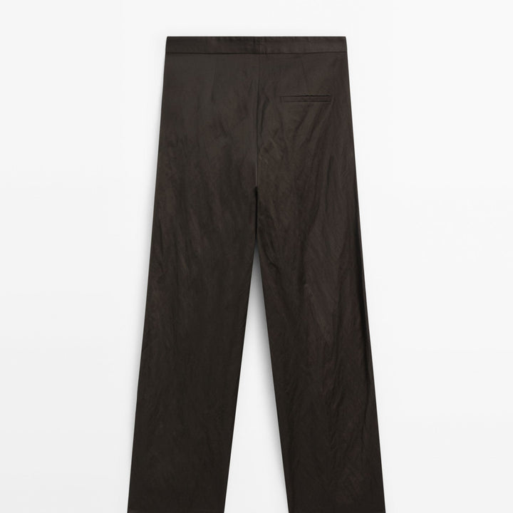 Moudda Massimo Dutti - Pantalon tonneau satiné froissé - Tunisie 5