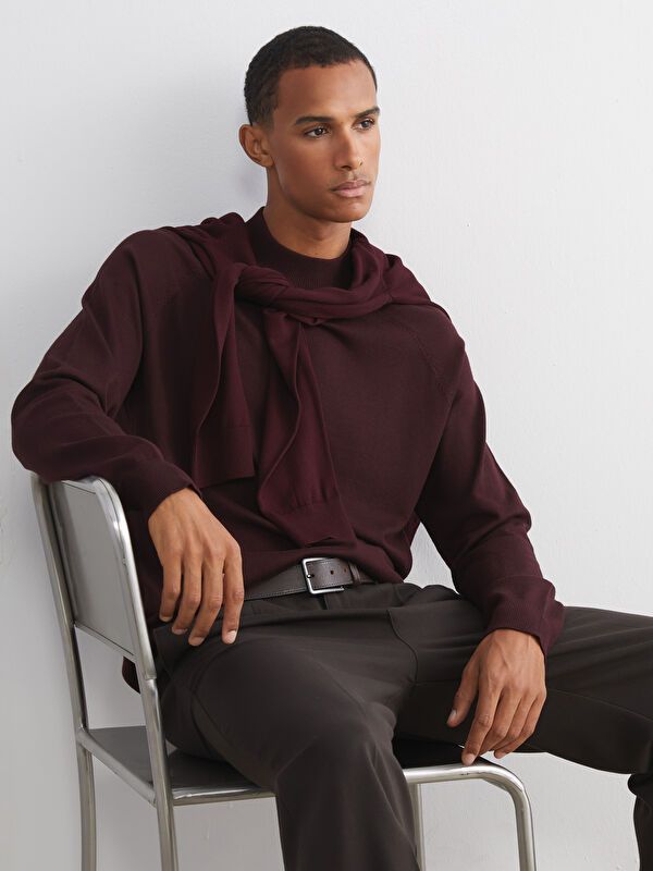Moudda LC Waikiki - Pull en tricot Homme Bordeaux - Tunisie 1