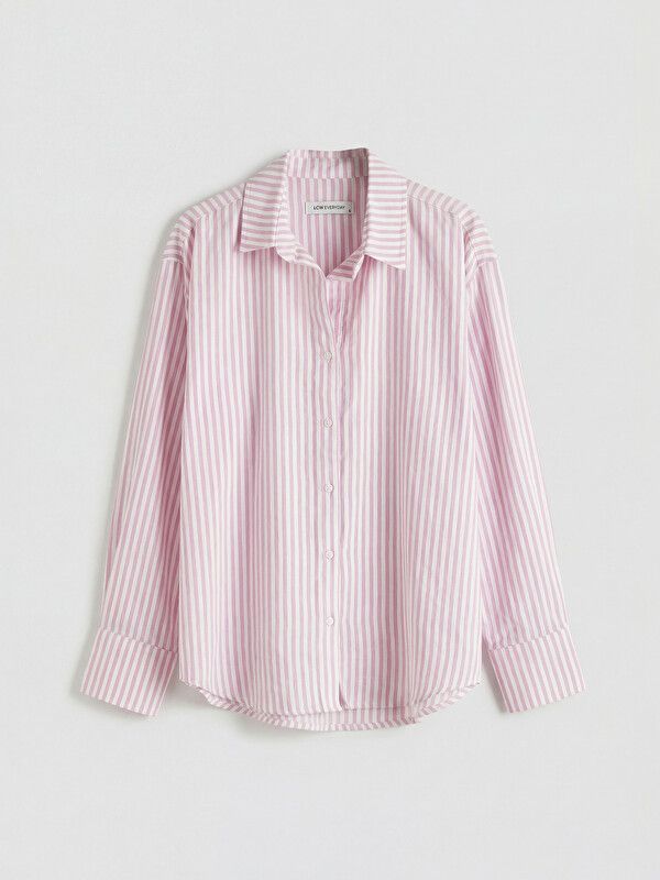 Moudda LC Waikiki - Chemise manches longues en tissu pour Femme couleur Rose rayé - Tunisie 1
