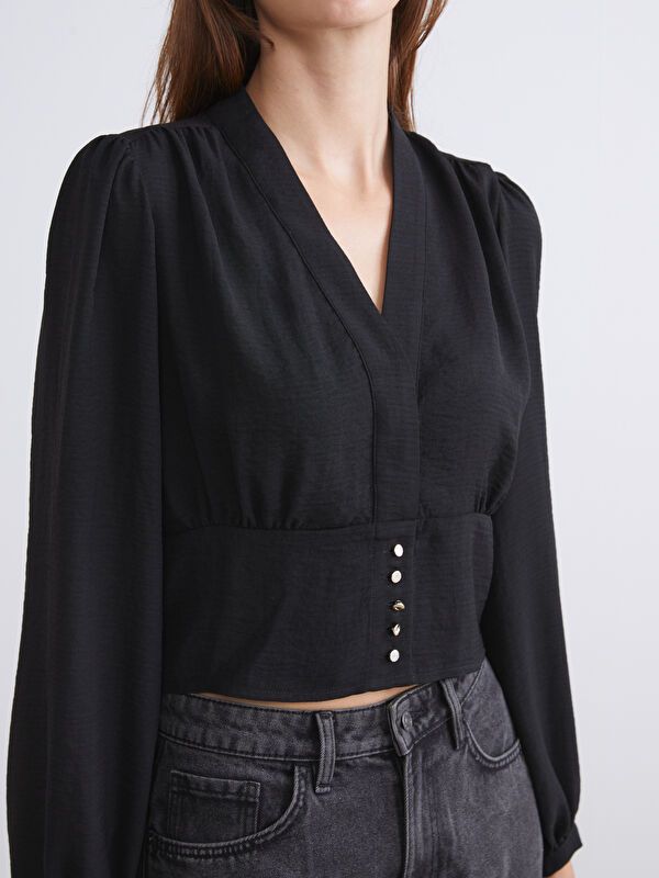 Moudda LC Waikiki - Chemisier (blouse) manches longues en tissu pour Femme - Tunisie 3