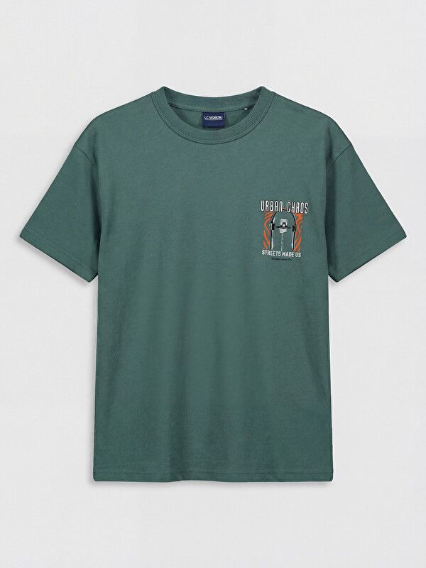 Moudda LC Waikiki - T-shirt manches courtes en jersey pour Garçon couleur Vert terne - Tunisie 1