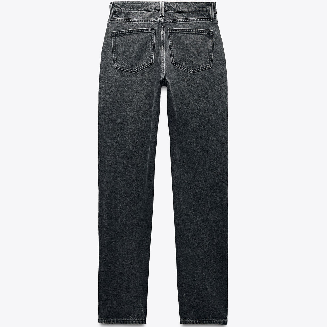 Moudda ZARA - Pantalon Droit - Taille Basse & Noir Lavé - Tunisie 2