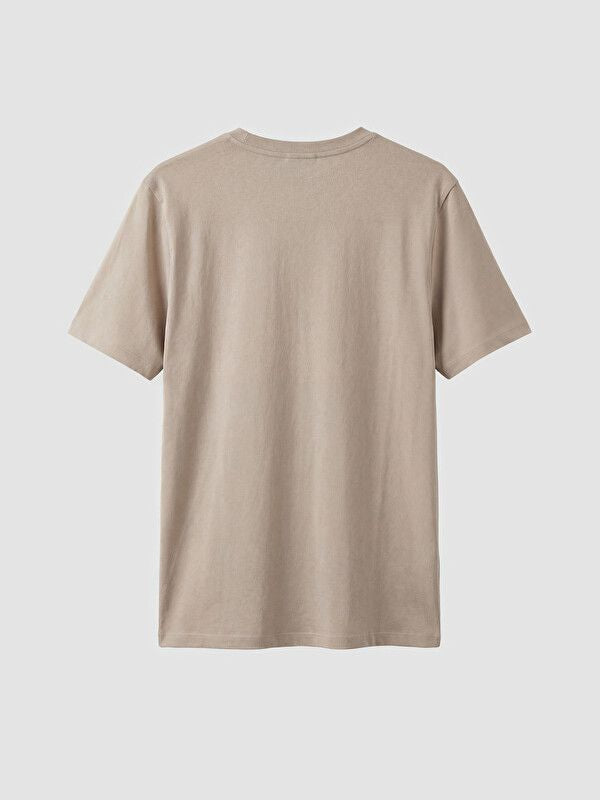 Moudda LC Waikiki - T-shirt manches courtes en jersey pour Homme couleur Beige - Tunisie 2