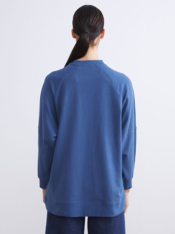 Moudda LC Waikiki - Tunique en jersey manches longues Femme Bleu marine claire - Tunisie 4