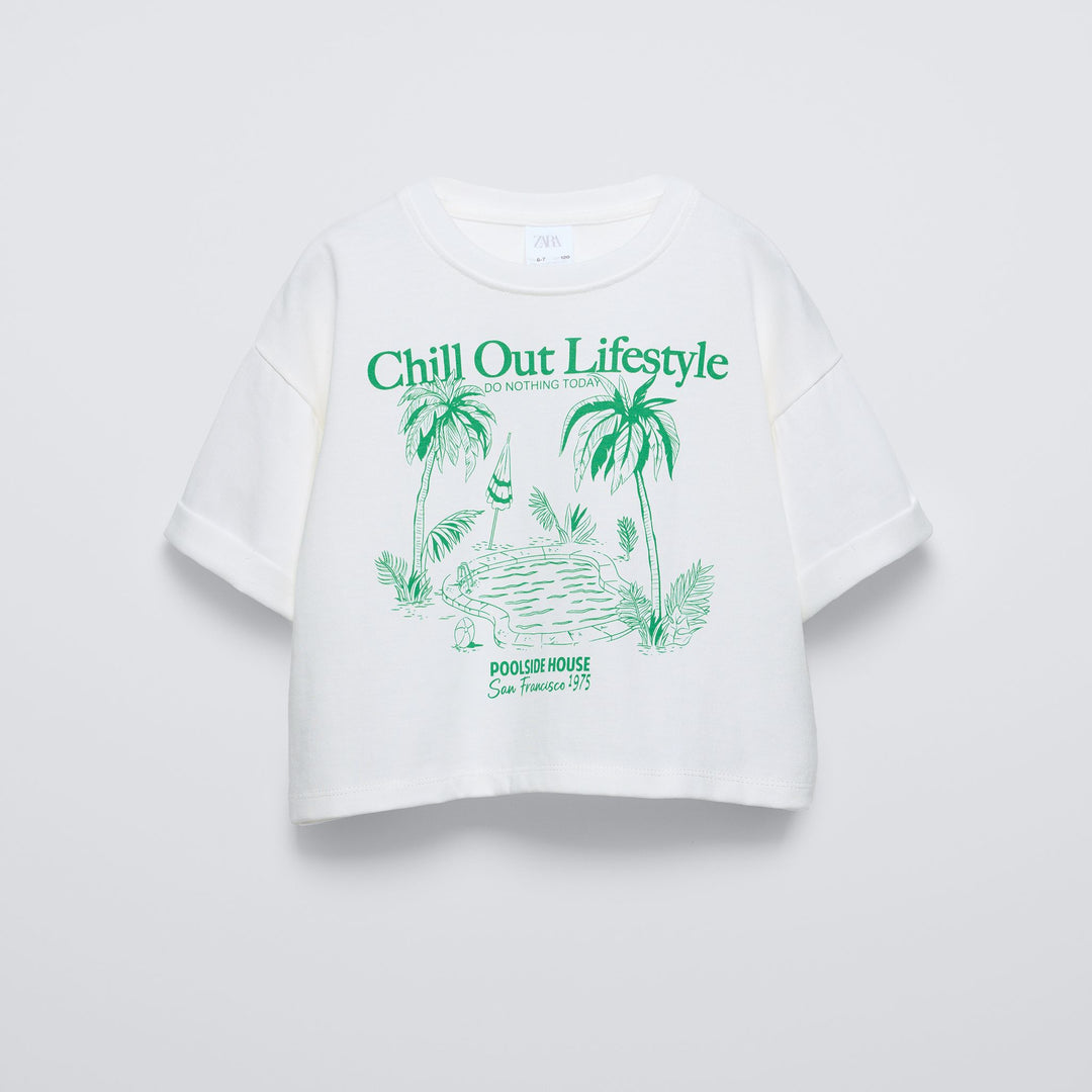 Moudda ZARA - T-shirt jersey épais, imprimé librairie - Tunisie 1