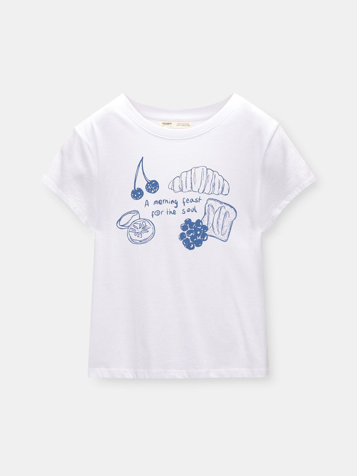 Moudda PULL & BEAR - Body Graphique Illustration Ligne Nourriture - Tunisie 1