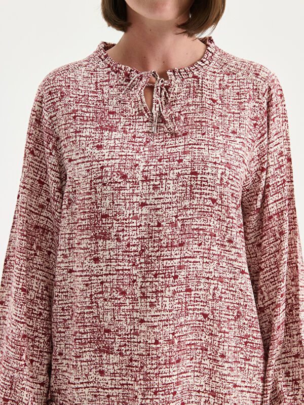 Moudda LC Waikiki - Blouse tissée imprimée manches longues Femme Ecru imprimé 1 - Tunisie 3