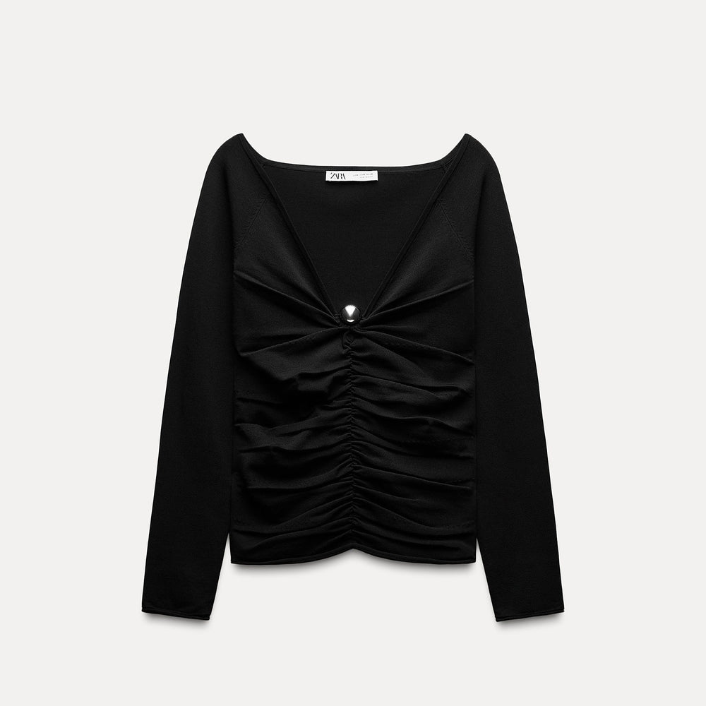 Moudda ZARA - Haut épaules dénudées, détail boule métallique - Tunisie 2