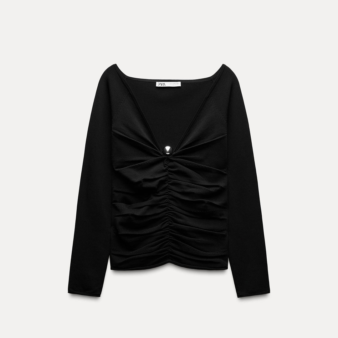 Moudda ZARA - Haut épaules dénudées, détail boule métallique - Tunisie 2