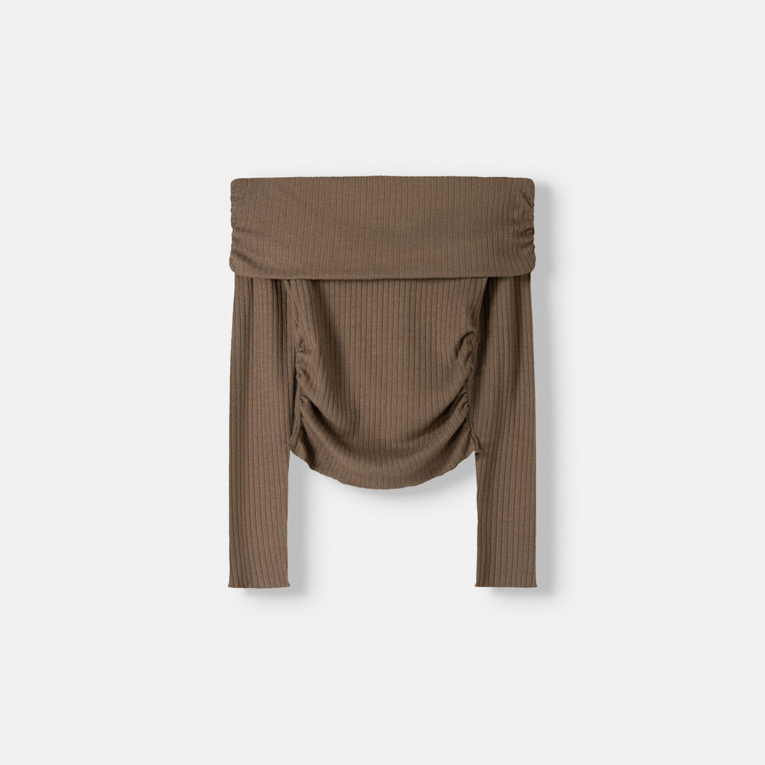 Moudda BERSHKA - Pantalon évasé avec ourlet côtelé - Tunisie 1