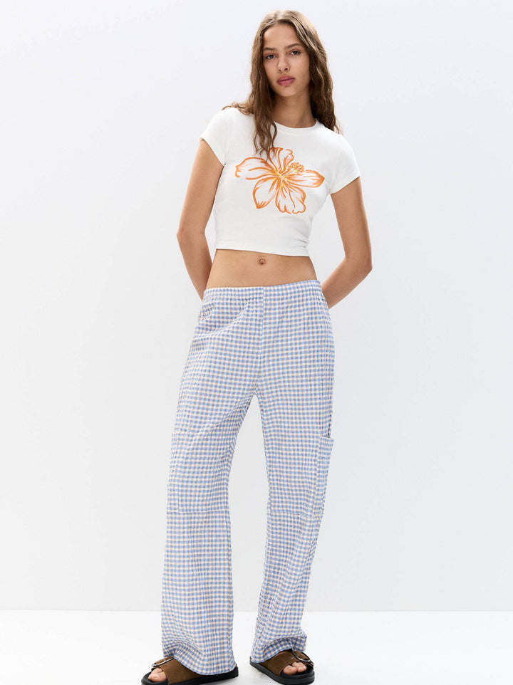 Moudda PULL & BEAR - Pantalon Pacific - Vichy Bicolore - Tunisie 2