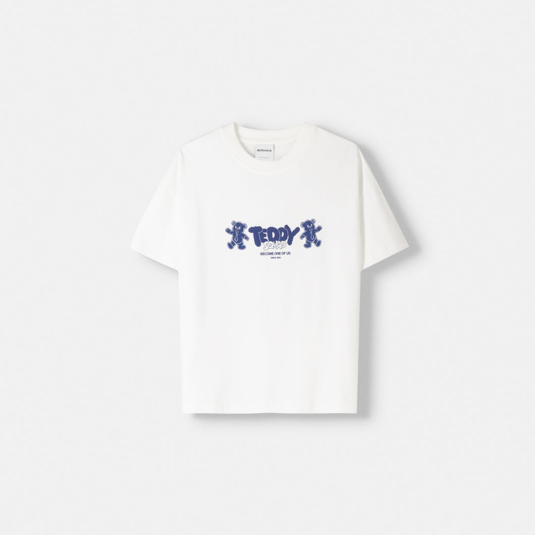 Moudda BERSHKA - T-shirt col rond imprimé ours manches longues - Tunisie 1