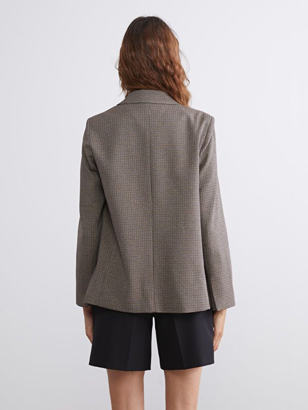 Moudda LC Waikiki - Veste tissée Femme À carreaux bruns - Tunisie 5