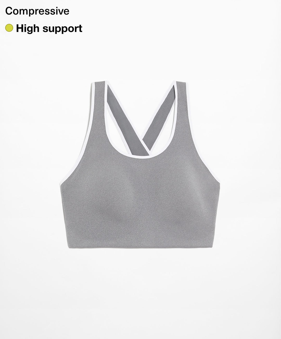 Moudda Oysho - Soutien-Gorge Compressif Dos Croisé avec Blocs Gris Moyen - Tunisie 3