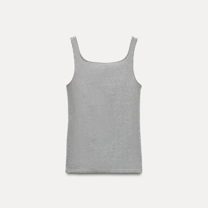 Moudda ZARA - T-shirt asymétrique côtelé lurex - Tunisie 2