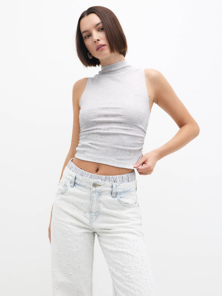Moudda PULL & BEAR - Top - Col Tunique & Fronces (Gris Vigo) - Tunisie 2