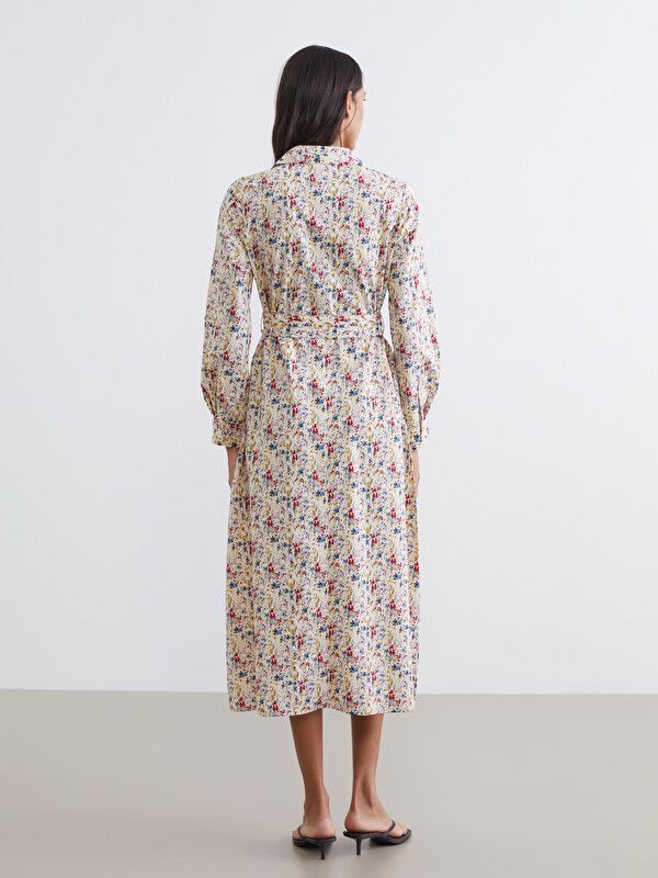 Moudda LC Waikiki - Robe manches longues en tissu pour Femme couleur Vert imprimé - Tunisie 4