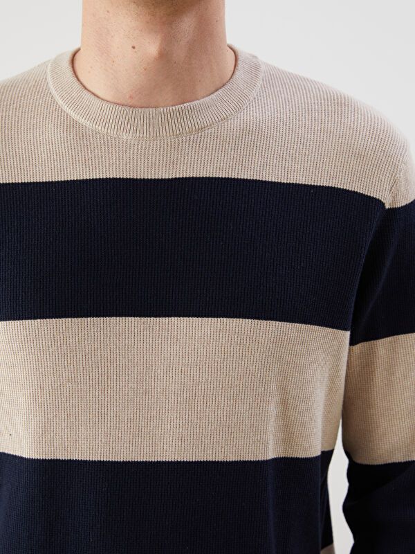 Moudda LC Waikiki - Pull rayé en tricot Homme Marine - Tunisie 3