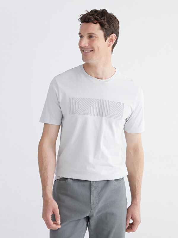 Moudda LC Waikiki - T-shirt imprimé manches courtes en jersey pour Homme couleur Gris clair - Tunisie 1