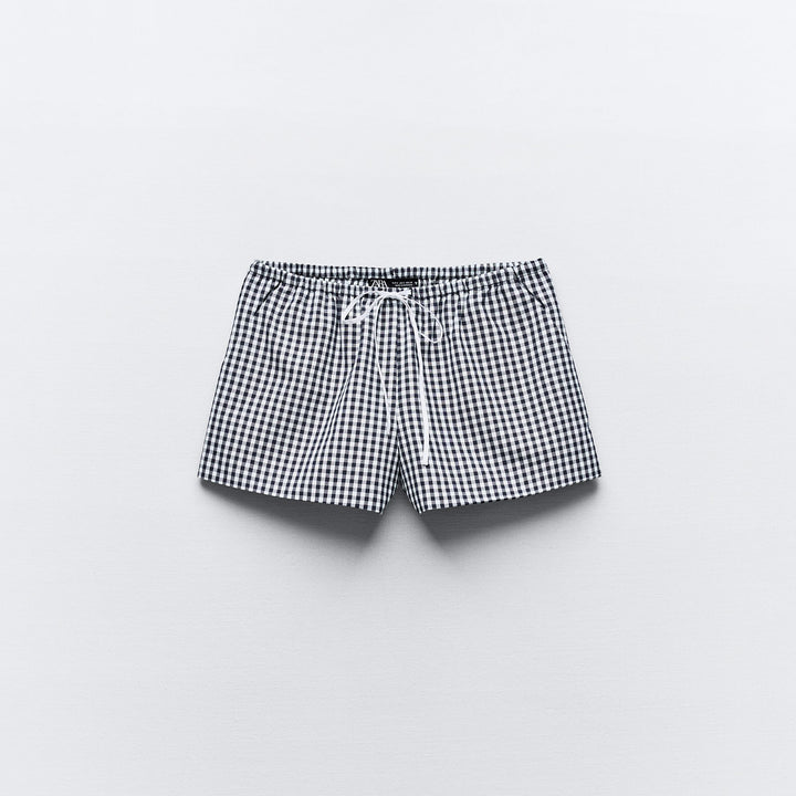 Moudda ZARA - Mini-short Vichy, nœud à la taille - Tunisie 1