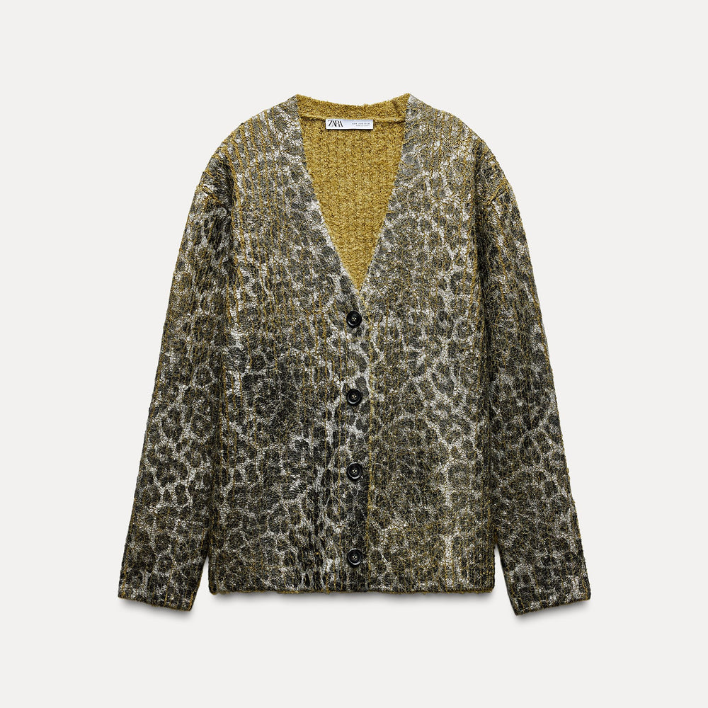 Moudda ZARA - Veste oversized effet métallisé imprimé animalier - Tunisie 2