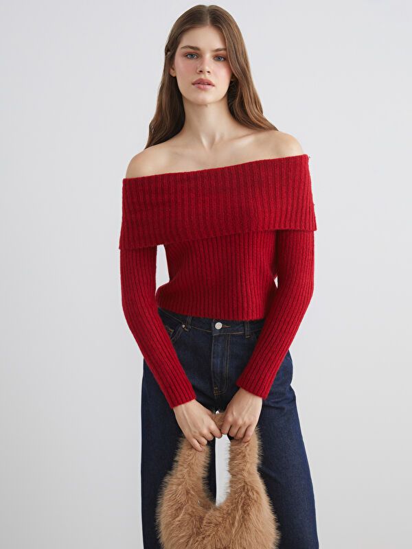 Moudda LC Waikiki - Pull en tricot Femme Rouge - Tunisie 1