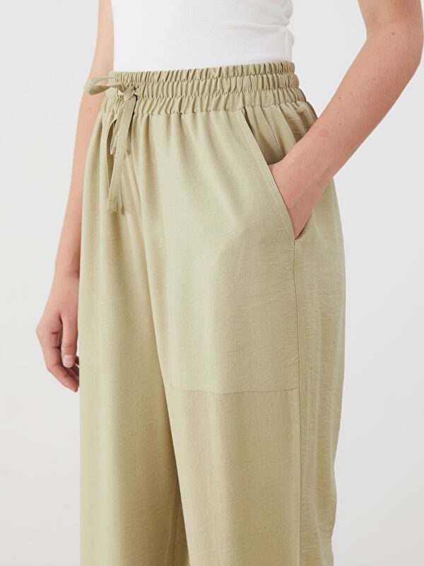 Moudda LC Waikiki - Pantalon tissé fin Femme Vert terne - Tunisie 3